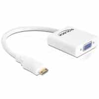 Delock Adapter - HDMI-mini C Stecker > VGA Buchse - weiss (65348)