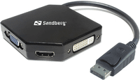Sandberg Adapter DP>HDMI+DVI+VGA - Videokonverter - DisplayPort - DVI