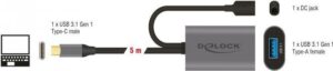DeLOCK - USB-Verlängerungskabel - USB-C (M) bis Gleichstromstecker