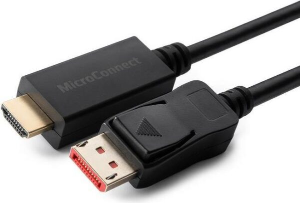 MicroConnect - Adapterkabel - DisplayPort männlich eingerastet zu HDMI männlich - 2 m - Schwarz - unterstützt 4K 60 Hz (4096 x 2160)
