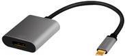 LogiLink - Videoadapter - USB-C (M) zu DisplayPort (W) - USB 3.2 Gen 1 - 15 cm - unterstützt 4K 60 Hz (3840 x 2160) - Grau