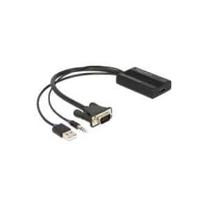 DeLOCK VGA to HDMI Adapter with Audio - Video- / Audio-Adapter - HDMI / VGA - DB-15