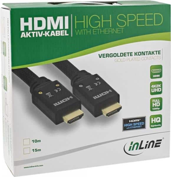 InLine High Speed - HDMI mit Ethernetkabel - HDMI (M) bis HDMI (M) - 15