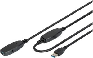 DIGITUS - USB-Verlängerungskabel - USB Typ A (M) bis USB Typ A (W) - USB 3.0 - 15 m - aktiv - Schwarz