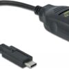 Delock Adapter USB Type-C to 1 x Serial RS-232 DB9 with 15 kV ESD protection - Serieller Adapter - USB-C - RS-232 x 1 - Schwarz (64038)