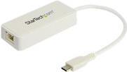 StarTech.com USB 3.1 USB-C Ethernet Adapter with Extra USB Port - White - Netzwerkadapter - USB-C - Gigabit Ethernet + USB 3.1 Gen 2 - weiß