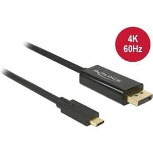 DeLOCK - Externer Videoadapter - USB-C - DisplayPort - Schwarz - Einzelhandel (85257)