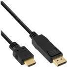 INLINE - Adapterkabel - DisplayPort männlich zu HDMI männlich - 7.5 m - Schwarz - 4K Unterstützung