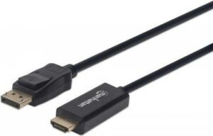 Manhattan - Video- / Audiokabel - DisplayPort / HDMI - DisplayPort (M) eingerastet bis HDMI (M) - 1.8 m - Schwarz - geformt
