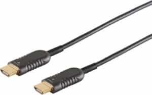 S-Impuls - HDMI-Kabel mit Ethernet - HDMI männlich zu HDMI männlich - 30 m - Hybrid Kupfer/Kohlefaser - Schwarz - geformt