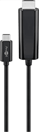 Wentronic goobay - Adapterkabel - USB-C männlich zu HDMI männlich - 1.8 m - abgeschirmt - Schwarz - unterstützt 4K 60 Hz (4096 x 2160) (51768)