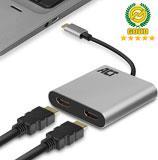 ACT USB-C to HDMI dual monitor MST female adapter