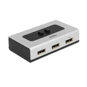DeLock - Video/Audio-Schalter - 2 x DisplayPort - Desktop (87668)