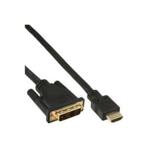 INLINE - Adapterkabel - Single Link - HDMI männlich zu DVI-D männlich - 15 m - abgeschirmt - Schwarz