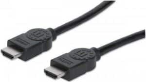 Manhattan Ultra High Speed - HDMI mit Ethernetkabel - HDMI (M) bis HDMI (M) - 3 m - Doppelisolierung - Schwarz - geformt