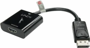 Lindy - Video- / Audio-Adapter - DisplayPort / HDMI - DisplayPort (M) bis HDMI (W) - Schwarz (41068)