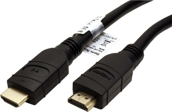 VALUE - HDMI mit Ethernetkabel - HDMI (M) bis HDMI (M) - 25 m - abgeschirmt - Schwarz - 4K Unterstützung
