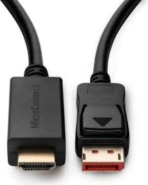 MicroConnect - Adapterkabel - DisplayPort männlich eingerastet zu HDMI männlich - 1.5 m - Dreifachisolierung - Schwarz - unterstützt 4K 60 Hz (4096 x 2160)
