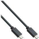 INLINE - USB-Kabel - USB-C (M) bis USB-C (M) - USB 3.2 Gen 2 - 20 V - 3 A - 3 m - USB Power Delivery (60W) - Schwarz