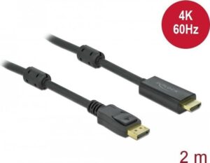 DeLOCK - Video- / Audiokabel - DisplayPort / HDMI - DisplayPort (M) Verriegelung bis HDMI (M) - 2
