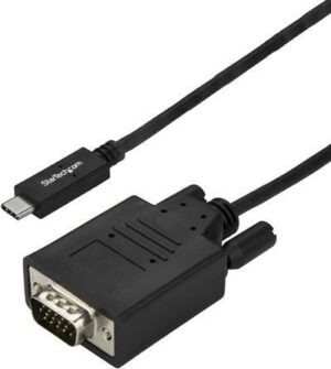 StarTech.com 3 m (10 ft.) USB-C to VGA Cable - 1920 x 1200 - Black - Externer Videoadapter - RTD2166 / RTS5404 - USB-C - VGA - Schwarz