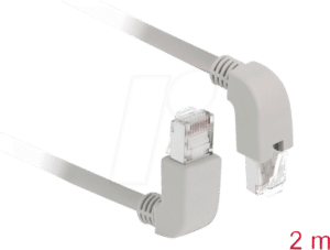 DELOCK 85854 - Patchkabel Cat.5e SF/UTP oben/unten gewinkelt 2m