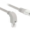 DELOCK 85856 - Patchkabel Cat.5e SF/UTP unten gewinkelt/gerade 1m