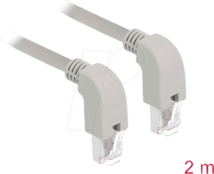 DELOCK 85860 - Patchkabel Cat.5e SF/UTP unten/unten gewinkelt 2m