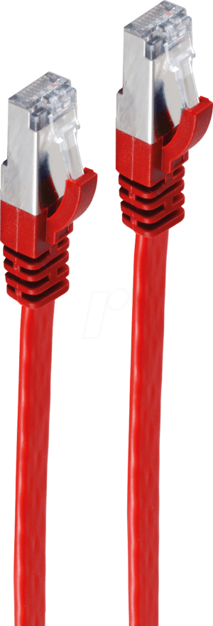 SHVP 75520-SLR - 10m Patchk.-Flach U/FTP Cat.7-Rohkabel rot