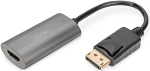 DIGITUS - Videoadapter - DisplayPort männlich zu HDMI weiblich - 15 cm - Grau - Support von 8K 60 Hz