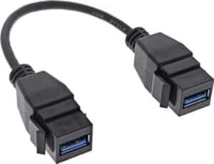INLINE - USB-Verlängerungskabel - USB Typ A (W) Keystone zu USB Typ A (W) Keystone - USB 3.2 Gen 1 - 20 cm
