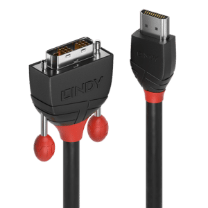 Lindy Black Line - Videokabel - Single Link - HDMI / DVI - HDMI (M) bis DVI-D (M) - 10 m - Dreifachisolierung - Schwarz - rund