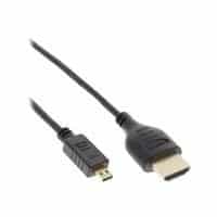 INLINE Super Slim High Speed HDMI Cable with Ethernet - HDMI-Kabel mit Ethernet - mikro HDMI männlich zu HDMI männlich - 0.5 m - Dreifachisolierung - Schwarz - 4K Unterstützung