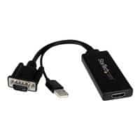 StarTech.com VGA to HDMI Adapter with USB Audio & Power - Videokonverter - VGA - HDMI - Schwarz (VGA2HDU)