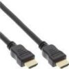 INLINE - Premium Highspeed - HDMI-Kabel mit Ethernet - HDMI männlich zu HDMI männlich - 5 m - dreifach abgeschirmtes Twisted-Pair-Kabel - Schwarz - geformt