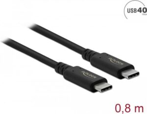 Delock - USB-Kabel - USB-C (M) bis USB-C (M) - USB4 / Thunderbolt 3 / DisplayPort - 20 V - 5 A - 80 cm - unterstützt Power Delivery 3.0