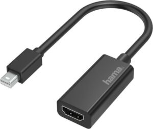 Hama - Videoanschluß - DisplayPort / HDMI - Mini DisplayPort (S) bis HDMI (W) - Schwarz - 4K Unterstützung