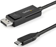 StarTech.com 3.3' (1 m) USB C to DisplayPort 1.2 Cable - Bidirectional - 4K - Videoschnittstellen-Converter - DisplayPort / USB - USB-C (M) bis DisplayPort (M) - 1 m - Schwarz - 4K Unterstützung