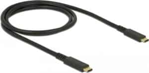 DeLOCK - USB-Kabel - USB-C (M) bis USB-C (M) - USB 3.1 Gen 2 - 3 A - 1 m - Schwarz