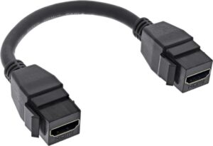 InLine - HDMI-Kabel - HDMI weiblich Keystone zu HDMI weiblich Keystone - 20cm - Schwarz - Support von 4K 30 Hz (76206B)