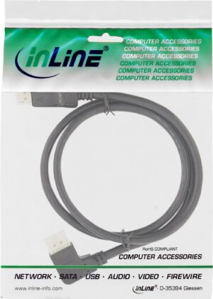 InLine - DisplayPort-Kabel - DisplayPort (M) zu DisplayPort (M) links gewinkelt - DisplayPort 1