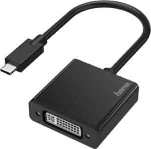 Hama - Display-Adapter - USB-C (S) bis DVI (W) - Thunderbolt 3 - 4K Unterstützung - Schwarz