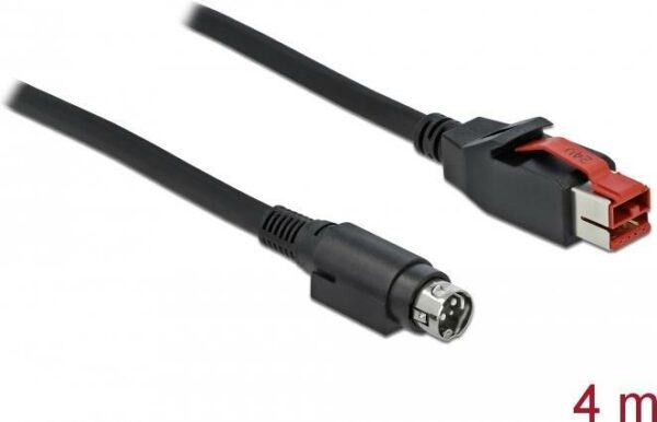 Delock - Powered USB-Kabel - USB PlusPower (24 V) (M) zu Strom mini-DIN (M) - 24 V - 4 m - Schwarz