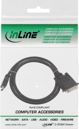 InLine - Adapterkabel - DVI-D männlich zu HDMI männlich - 30cm - Schwarz - Daumenschrauben (17658E)