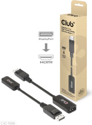 Club 3D - Videoadapter - DisplayPort männlich zu HDMI weiblich - 10 cm - aktiv