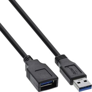 INLINE - USB-Verlängerungskabel - USB Typ A (M) zu USB Typ A (W) - USB 3.0 - 5 m - Schwarz