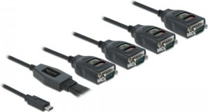 Delock - Kabel USB / seriell - USB-C (M) bis DB-9 (M) 90 mA - 38/48/60/72 cm - Distanzschrauben