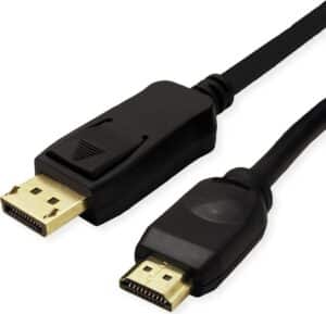 VALUE - Videokabel - DisplayPort / HDMI - DisplayPort (M) bis HDMI (M) - 5 m - abgeschirmt - Schwarz