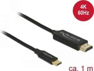 DeLOCK - Videoschnittstellen-Converter - HDMI / USB - USB-C (M) bis HDMI (M) - 1 m - Schwarz - 4K Unterstützung