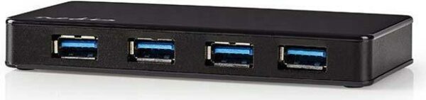 Nedis UHUBU3420BK Schnittstellen-Hub USB 3.2 Gen 1 (3.1 Gen 1) Micro-B Schwarz (UHUBU3420BK)